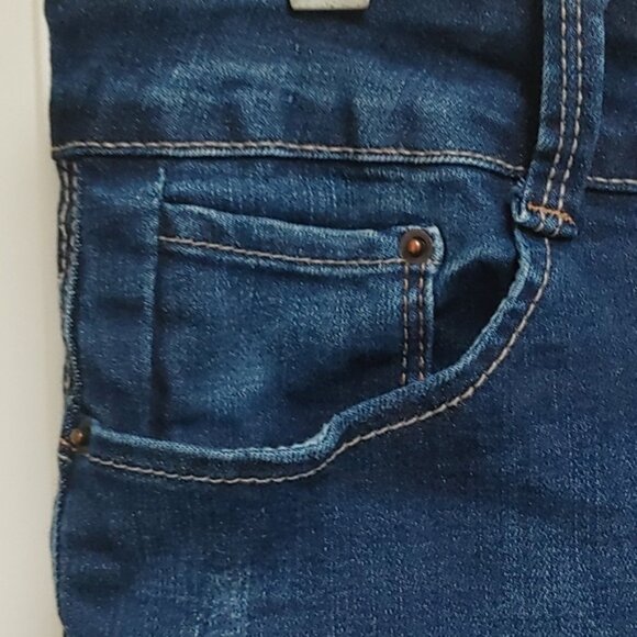 WAX JEAN dark wash blue destroyed skinny stretchy jeans size 13 - Picture 8 of 15